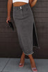 'Penmoor' Side Slit Denim Maxi Skirt - Celes Fashion